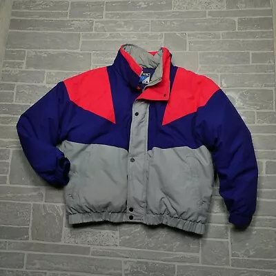 VINTAGE Pacific Trail Goose Down Puffer Jacket Retro Neon Red Ski 90's Size XL • $72.44