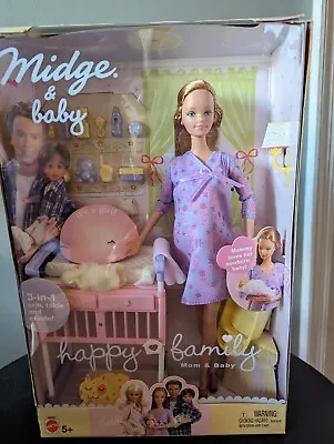 Barbie Happy Family Midge And Baby New In Box 2002 Original Factory Sealed Box.  • $145