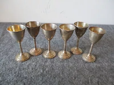 VINTAGE STERLING SILVER EGG CUPS - 4  PEDESTAL DESIGN - SET (6) - 225g • $288.95