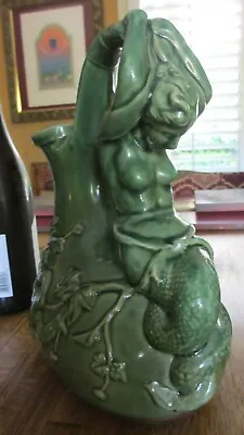 Art Pottery Neptune Mermaid Pitcher/Vessel~Replica Minton Majolica Triton Ewer • $159.99