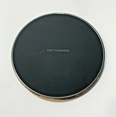 Black Round Wireless Charger Charging Pad Qi Technology For Samsung S Series • £3.99