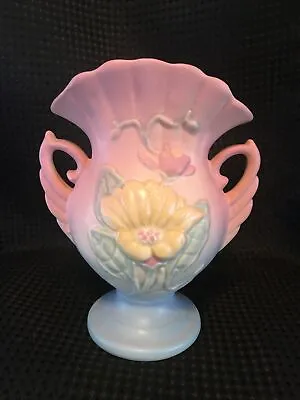 Vintage Hull Art Pottery Magnolia Matte Vase #12 Fan Top - 6 1/2  • £19.29