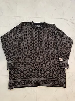 Vintage 90s Dale Of Norway Mens Bjorn Brown Long Knit Sweater Size M Rare  • $90