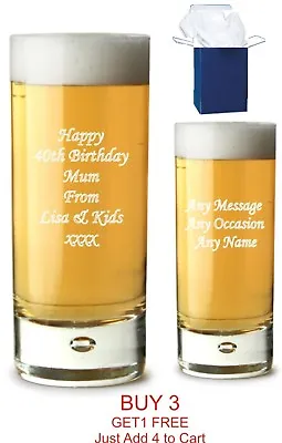 Personalised Engraved Highball Glass Highball Mixer 30th 40th 50th 60th Birthday • £10.95