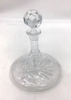 Crystal Captains Flat Bottom Decanter With Stopper 10  X 8  Preowned • £10