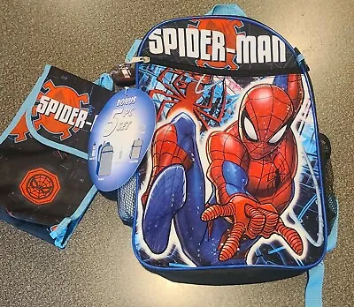 Marvel  Spiderman  Backpack ~ Book Bag ~ Five (5) Piece Set • $20