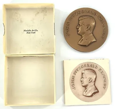 Vintage Medallic Art Co. 1961 President John F. Kennedy JFK Bronze Medal W/ Box • $29.95