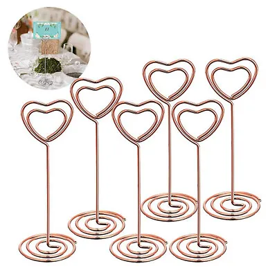 12Pcs Heart Shaped Tall Place Card Holder Table Number Holder Wedding Table Card • £7.12