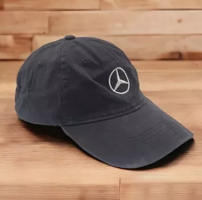 Mercedes Benz Cap Hat Strap Back Blue White Logo Port And Company Embroidered • $15.99