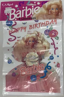 Vtg Mattel Barbie Treat Sacks/Bags Happy Birthday Party Favors 8 Lootbags • $16.50