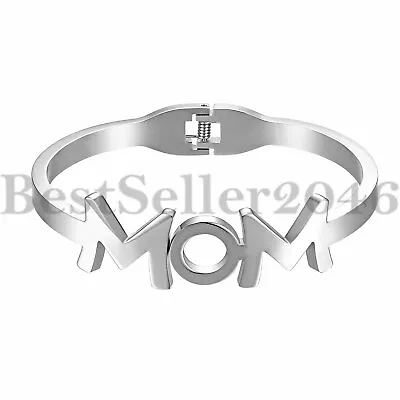 Mom Stainless Steel Bracelet Cuff Bangle 7  For Women Ladies Mother's Day Gift • $9.99