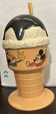 Vintage Walt Disney Mickey Mouse Ice Cream Cone Sipper Cup Lid Rare FreeShip NEW • $39.99