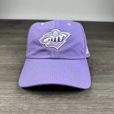 Minnesota Wild Adidas Hat Purple NHL Hockey Fights Cancer Adjustable Cap • $19.99