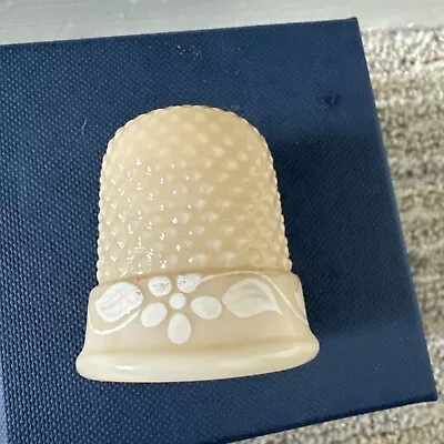 Vintage Westmoreland Hobnail Glass Almond Hand Painted Thimble W/Original Tag • $14