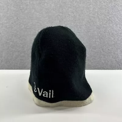 Vail Beanie Adult One Size Black Knit Skiing Colorado Acrylic • $19.90