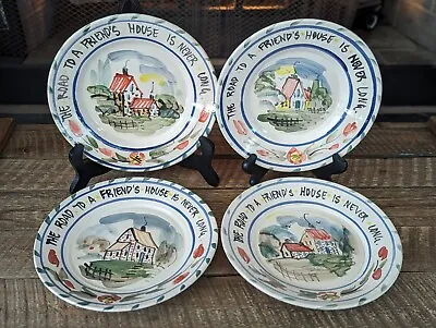 4av B. Stebner Quimper Style Plates 8.5  Road To Friends House Is Never Long '03 • $25