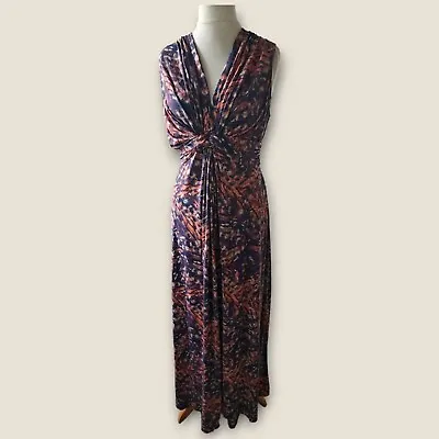 £19.99 • Buy Matthew Williamson Ladies Maxi Dress Size 14 Stretch Purples Peach Summer