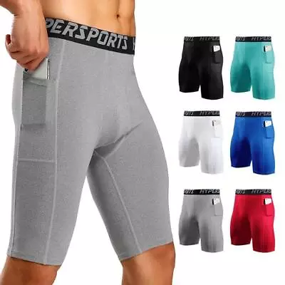 2024 Men's Compression Gym Fitness Shorts Sports Athletic Workout Running Pants • $13.99