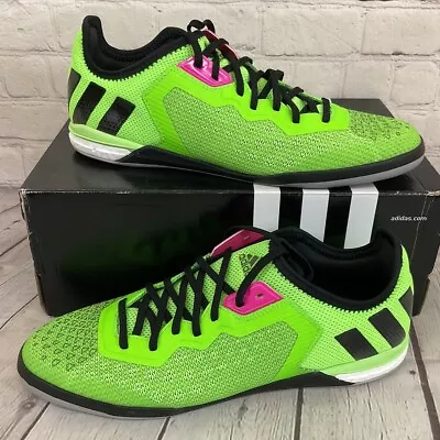 Adidas Ace 16.1 Court Men's Indoor Soccer Shoes Solar Green Black Pink Size 10.5 • $54.95