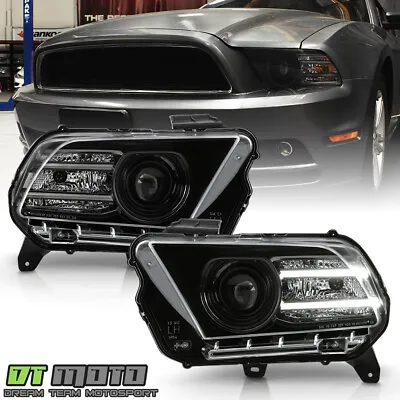 2010-2014 Ford Mustang Black Halogen Projector Headlights W/LED DRL Tube LH+RH • $269.99