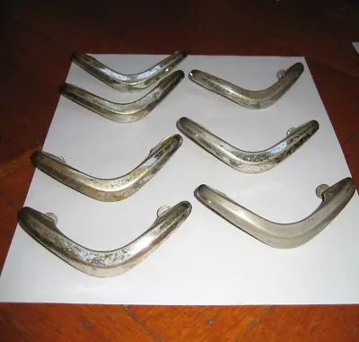 7 Vintage Chrome Mid Century Atomic Cabinet Drawer Handles Pulls( 2.5  Center) • $29.99