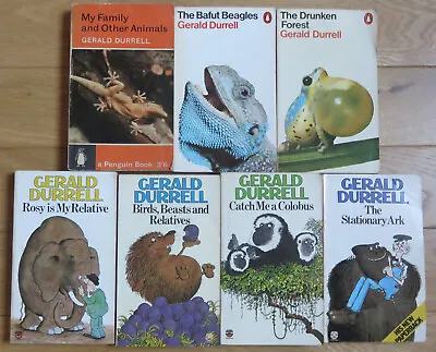 7 Gerald Durrell Books - My Family And Other Animals Birds Beasts And Relatives • £14.99