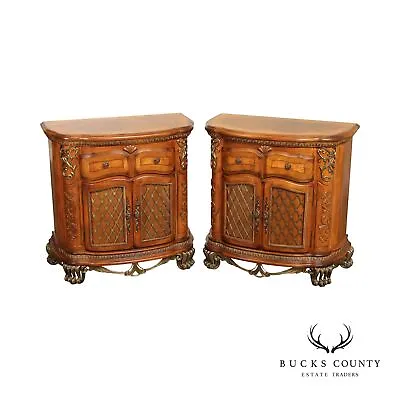 Michael Amini Venetian Collection Pair Of Walnut Nightstands • $1695