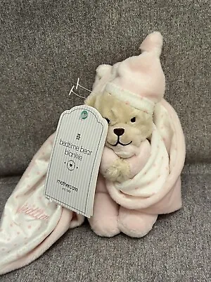 Mothercare Pink Bedtime Bear Rattle Comforter Blankie Soother Soft Toy Star BNWT • £16.99