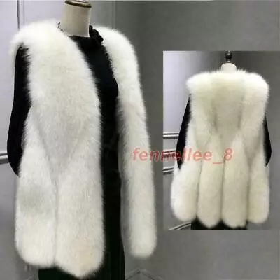 Womens Faux Mink Fur Thicken Vests Waistcoat Jacket Sleeveless Coats Winter Lady • $93.99