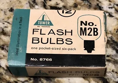 Vintage Box Of 6 ~ Tower Flash Bulbs M2B. New Old Stock. Free Shipping. • $12.99