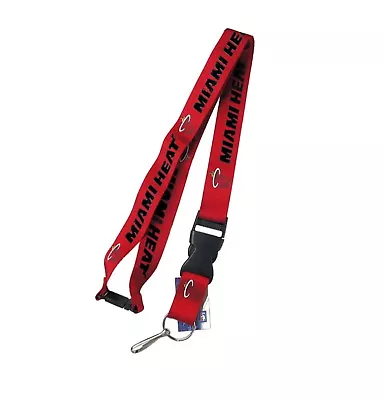 Nba Miami Heat Red Lanyard Keychain 24 Inches Detachable Key Ring Double Sided • $12.50