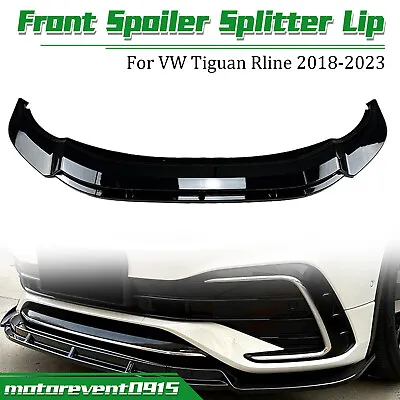 Gloss Black Car Front Bumper Spoiler Lip Kit For VW Tiguan R Line 2021-2023 2022 • $109.97