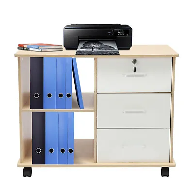 3-Drawer File Cabinet Lateral Filing Cabinet Office Storage Organizer With Lock • $83.60