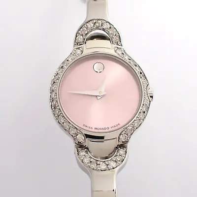Movado Watch Kara Pink Custom Genuine Diamond Stainless Steel Bracelet Ladies • $949.05