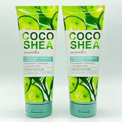 $32.42 • Buy Bath & Body Works Coco Shea Cucumber 10oz Creamy Body Wash Pack Of 2, NEW