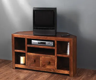 £303.04 • Buy Dakota Mango Corner Tv/media Unit Cabinet W/drawers Solid Wood Indian Furniture