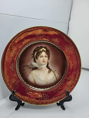 Antique Hutchenrether Vienna Austria Porcelain Portrait Plate 9.75 Inchs • $225