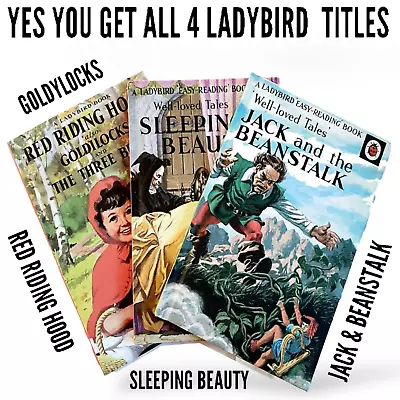 Ladybird Book X 3 Red Riding Hood Jack & Beanstalk Sleeping Beauty + Goldilocks • £7.50