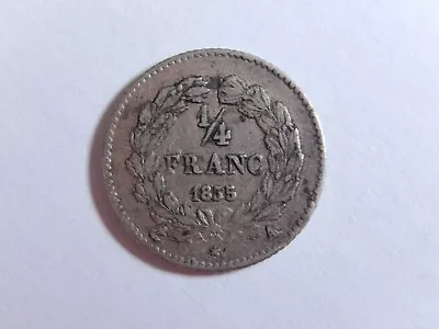 B133 - France Louis Philippe Silver Quarter 1/4 Franc. 1835. • £24