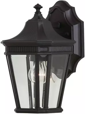 Feiss OL5400BK Cotswold Lane Outdoor Patio Lighting Wall Lantern Black 1-Light • $101.99