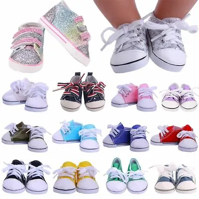 7 Cm Canvas Doll Shoes Clothes Accessories For 43 Cm Born Baby Clothes 18 Inch • £15.65