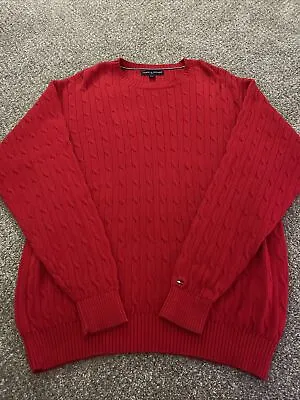 Tommy Hilfiger Golf Pullover Red Sweater Long Sleeve L • $11.99