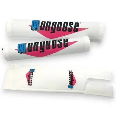 Mongoose Nylon Pad Set - WHITE 1987 - Old School Bmx • $132