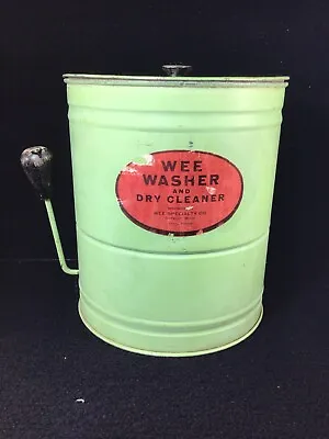 VINTAGE TOY WASHING MACHINE WEE WASHER AND DRY CLEANER TIN LITHO 1940's • $100