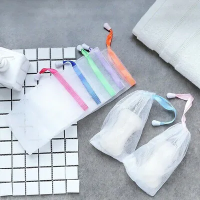 10Pc Soap Saver Bag Sud Bubble Maker Sack Sock Pouch Holder Mesh Net Bag • $3.82