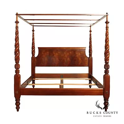 Regency Style Quality Mahogany King Size Poster Bed With Canopy • $2795