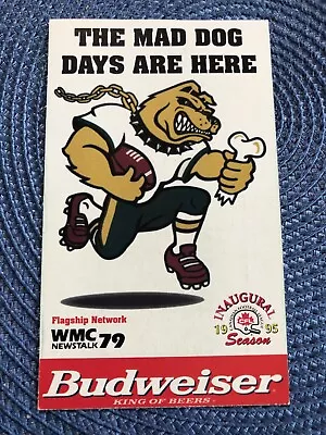 1995 Memphis Mad Dogs CFL Pocket Football Schedule - Ticket Master • $3.63