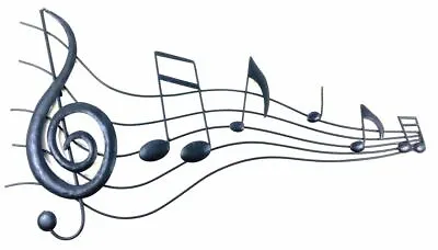 New Contemporary Metal Wall Art Picture Or Sculpture – Musical Stream Score • £44.99