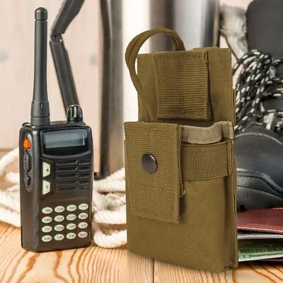 Tactical Molle Radio Walkie Talkie Pouch Waist Bag Holder Pocket Holster Outdoor • $7.99