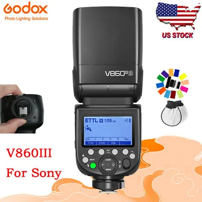 $206.10 • Buy US Godox V860III-S 2.4G TTL HSS Camera Flash Speedlite For Sony+Free Color Gels